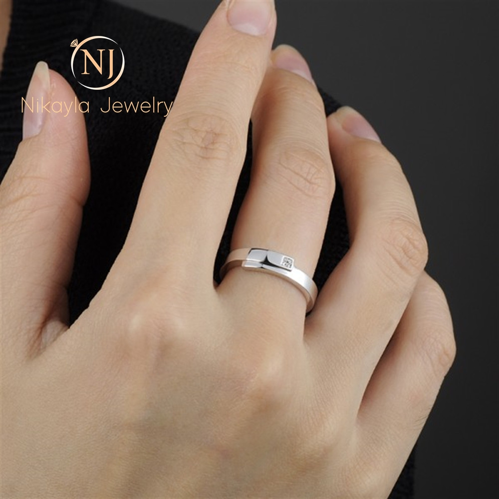 Nikayla Ring Silver Classic Simple Couple Of Love