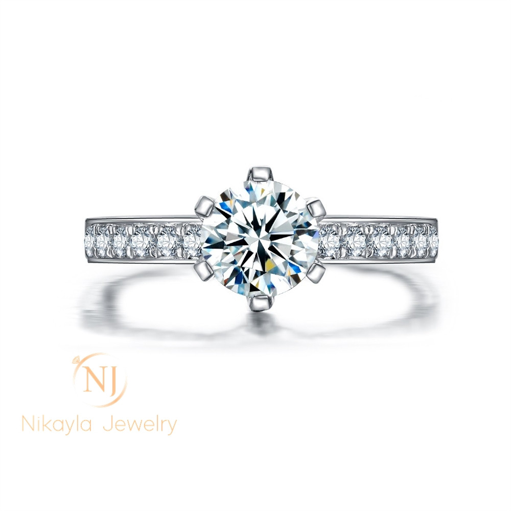 Nikayla Rings - Solitaire wt Micro Set Diamond