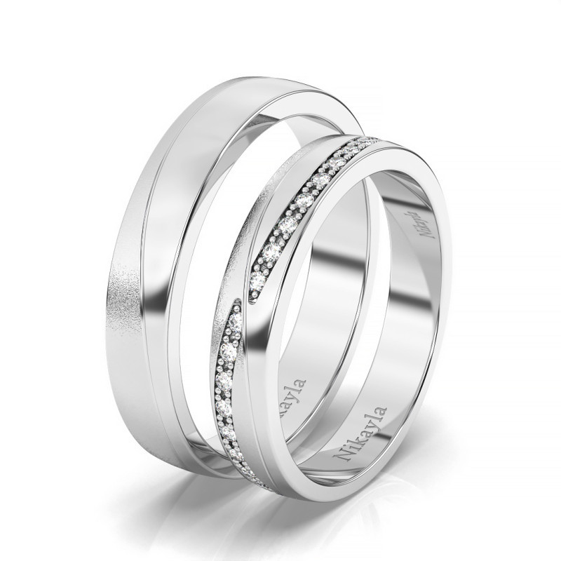 Nikayla Rings Diagonaly Line Platinum D+