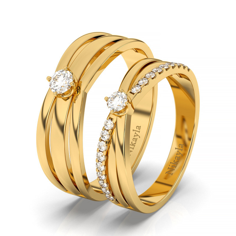 Nikayla Precious Elegance Couple Ring Gold