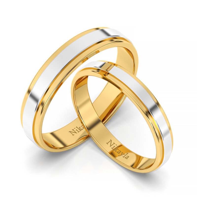 Nikayla Rings Golden Center Silver Elegant Smoothly