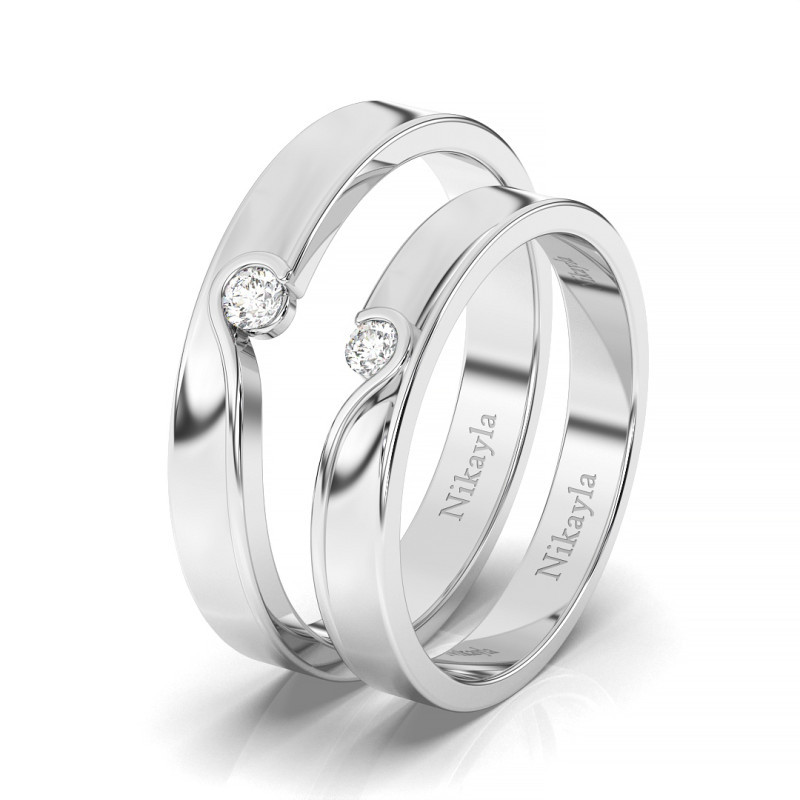 925 Sterling Silver Plated Platinum Promise/Wedding/Engagement Couple Ring