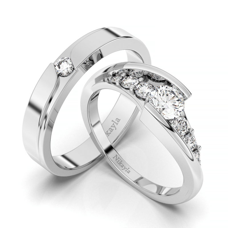Exclusive Valentine's Day Couple Ring Set - Sterling Silver Adjustable  Broken Heart King Queen Rings with 'Love