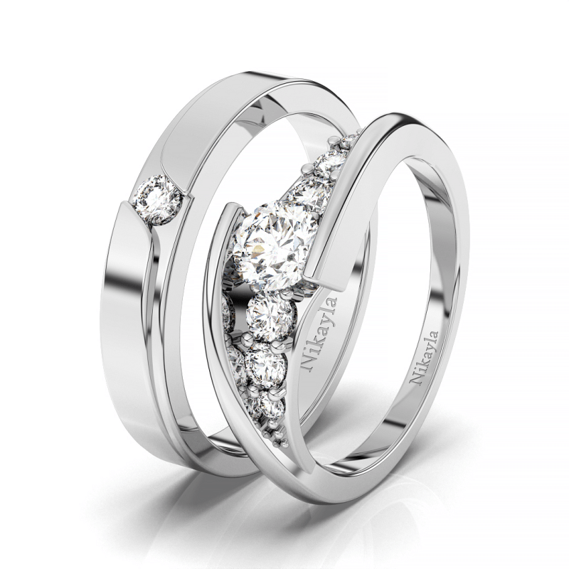 Paola Silver Plated Solitaire unique Adjustable Couple ring for Men and  Women Couple ring for Girls and Boys-2 pieces