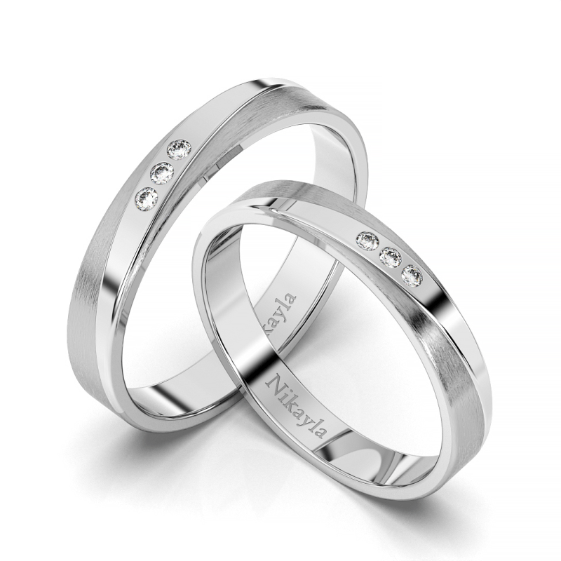 Nikayla Ring Silver Couple 3 Diamond Sweet