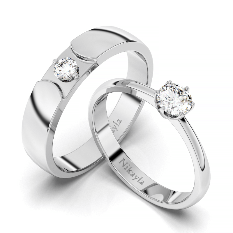 Nikayla Rings Silver Couple Sweet Solitaire
