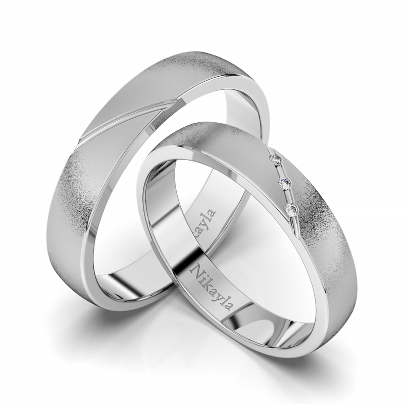 Nikayla Rings Line D Diagonal Silver