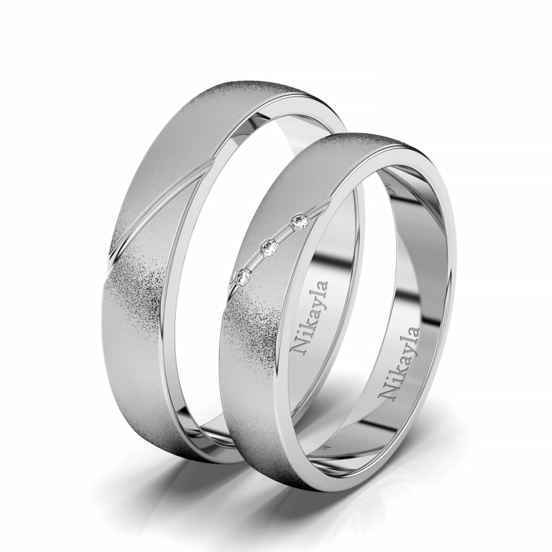 Nikayla Rings Line D Diagonal Silver