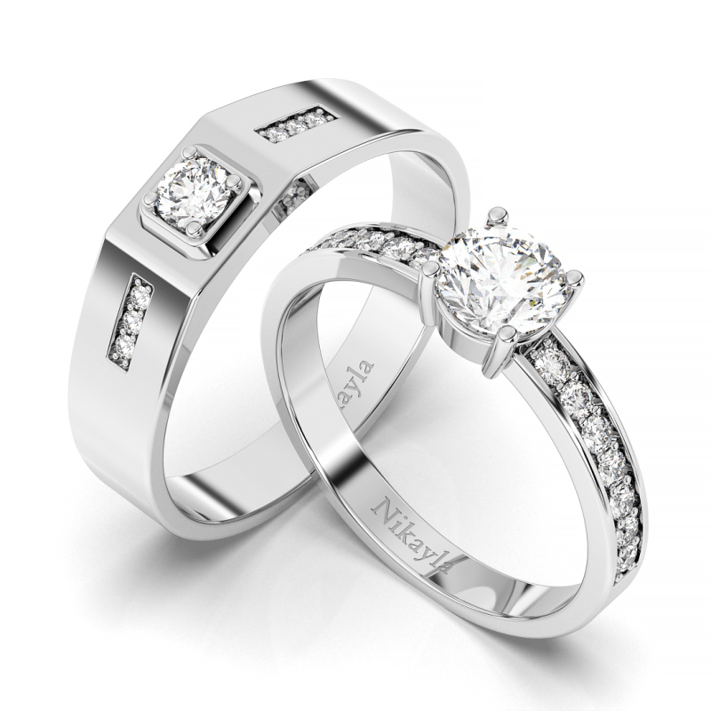 Amazon.com: LOVERSRING Couple Ring Bridal Sets His Hers Women 10k White  Gold Filled Men Tungsten Carbide Wedding Engagement Ring Band : Clothing,  Shoes & Jewelry