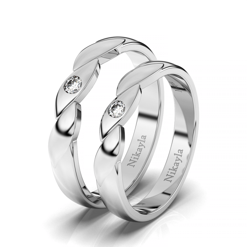 Nikayla Rings Roll Chain Silver Couple