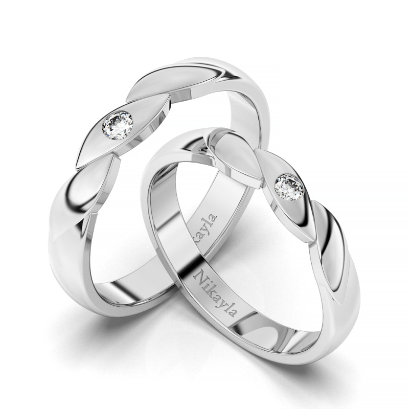 Nikayla Rings Roll Chain Silver Couple