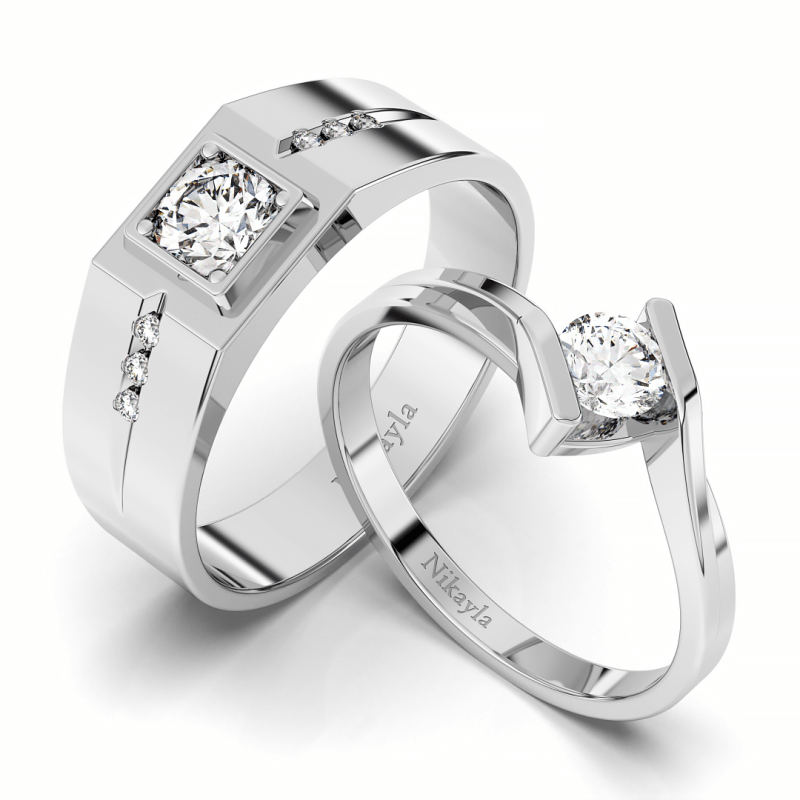Couple's Matching King Queen Ring, 