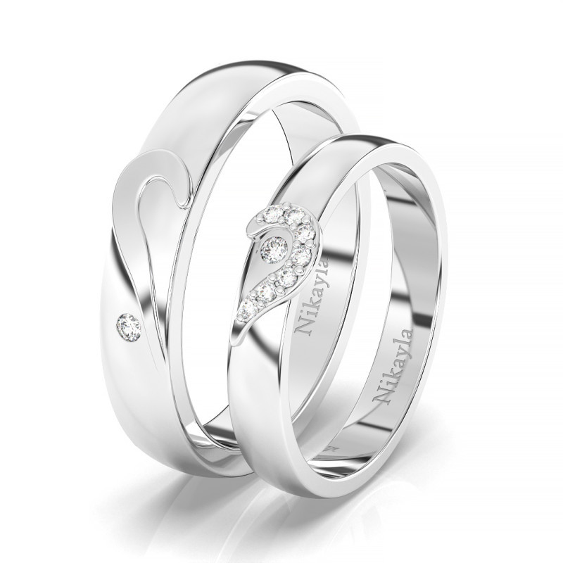 Designice Heart Promise Rings for Couples I Love You Engagement Wedding Ring  Band Sets - Walmart.com