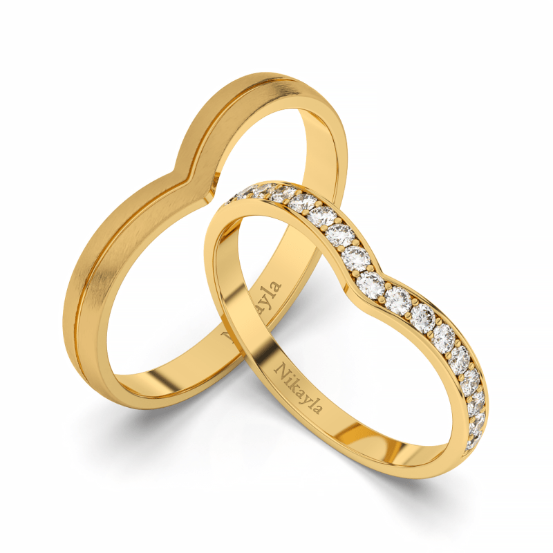 Nikayla Rings Golden Plated Line Sky