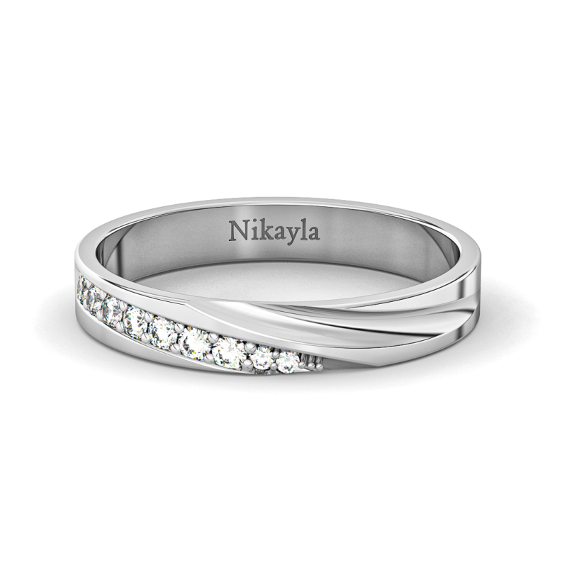 Nikayla Half Curve Long Diamonds Ring Gold 18K