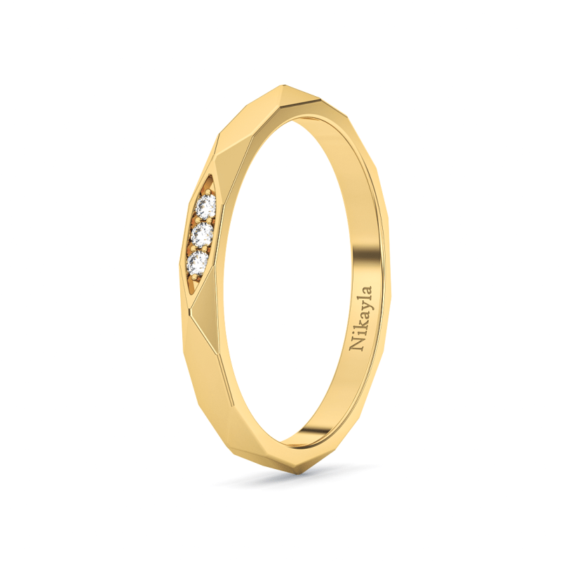 Nikayla Three Diamonds Symmetrical Gold 18K