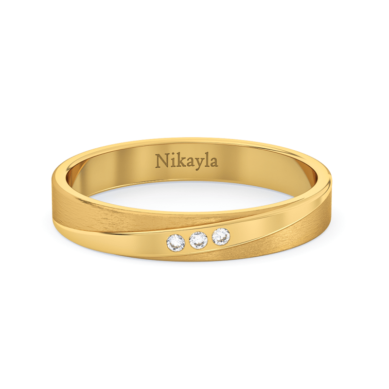 Nikayla Three Diamonds A Line Gold 18K