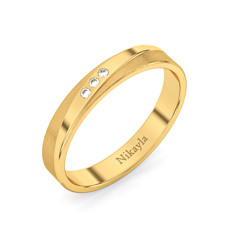 Nikayla Three Diamonds A Line Gold 18K