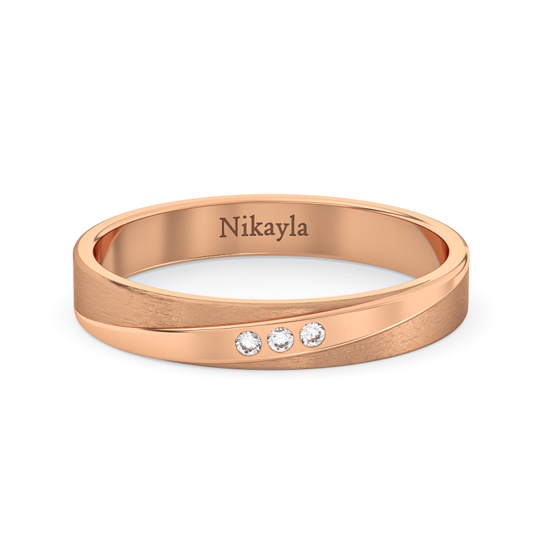 Nikayla Three Diamonds A Line Gold 18K