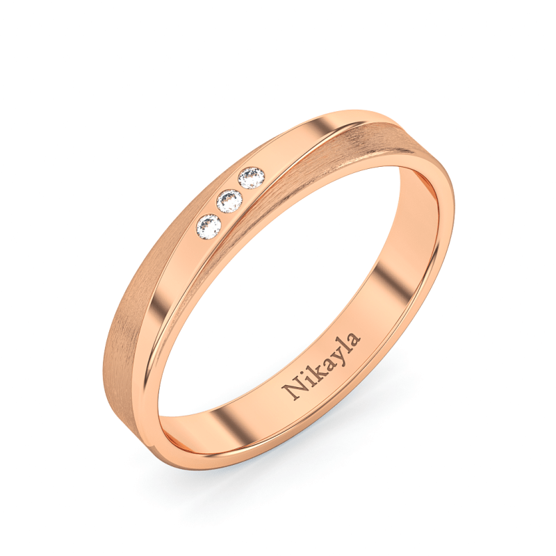 Nikayla Three Diamonds A Line Gold 18K