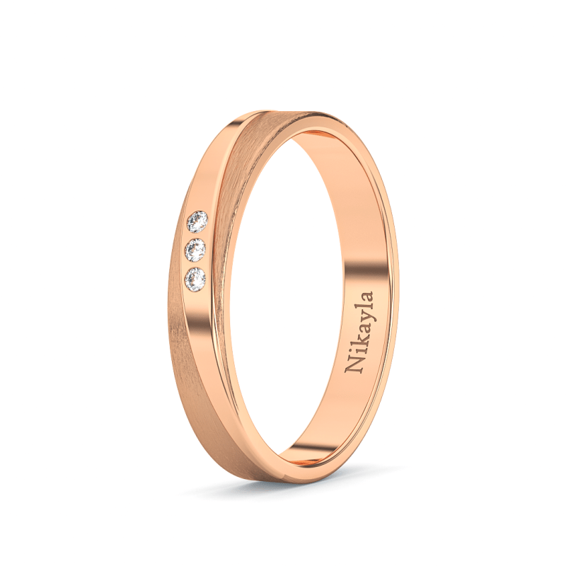 Nikayla Three Diamonds A Line Gold 18K