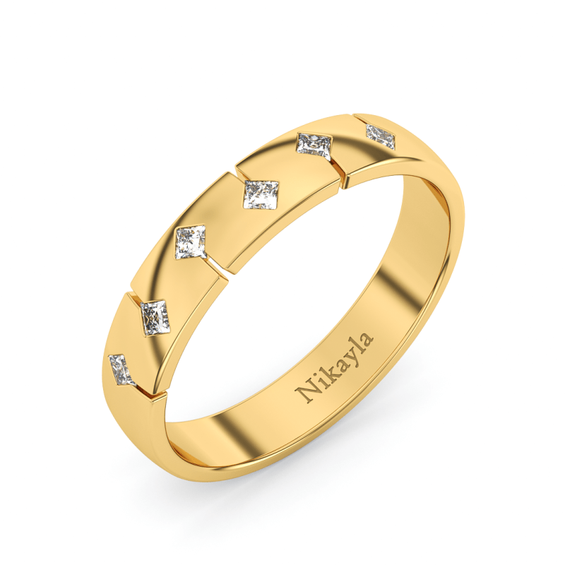 Nikayla Six Square Diamonds Lux Gold 18K