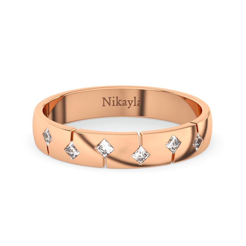 Nikayla Six Square Diamonds Lux Gold 18K