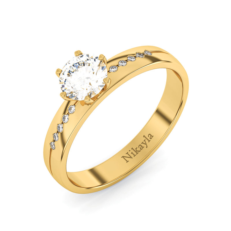 Nikayla Roman Solitaire Ring Gold 18K