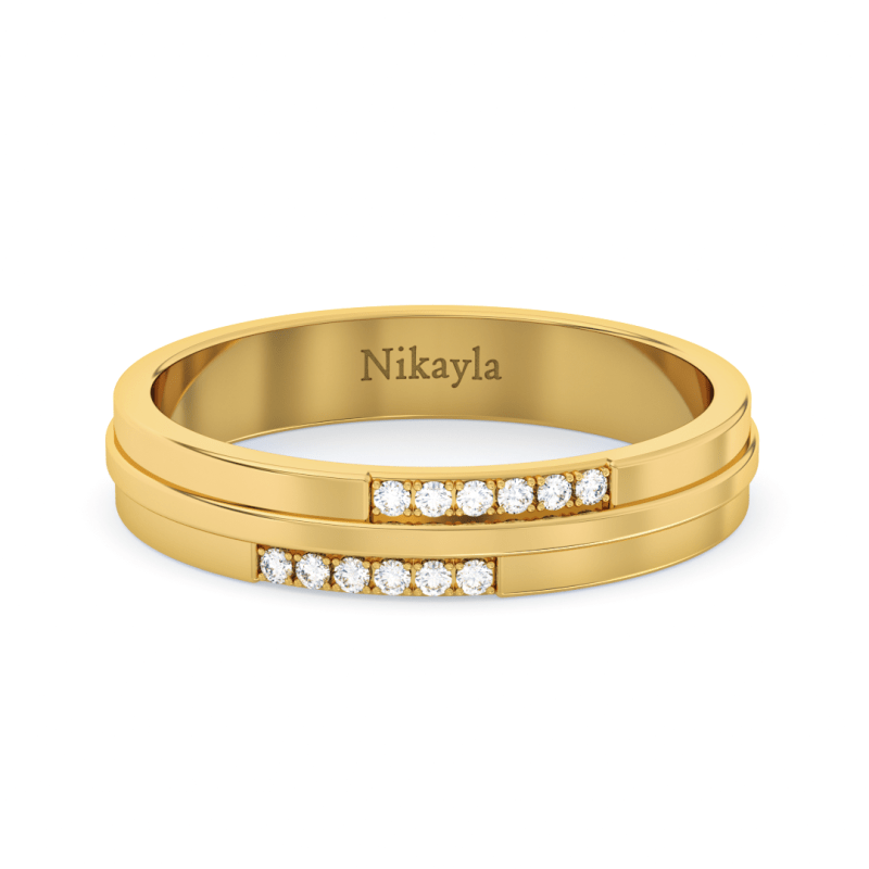 Nikayla Playful Stripe Ring Gold 18K