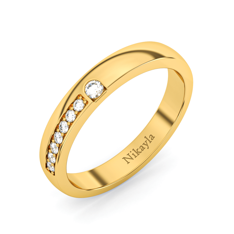 Nikayla Side Corner D Ring 18K Gold