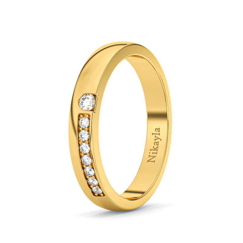 Nikayla Side Corner D Ring 18K Gold