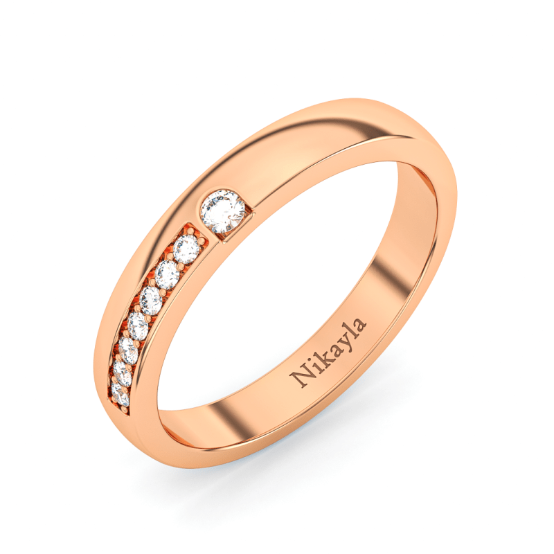 Nikayla Side Corner D Ring 18K Gold