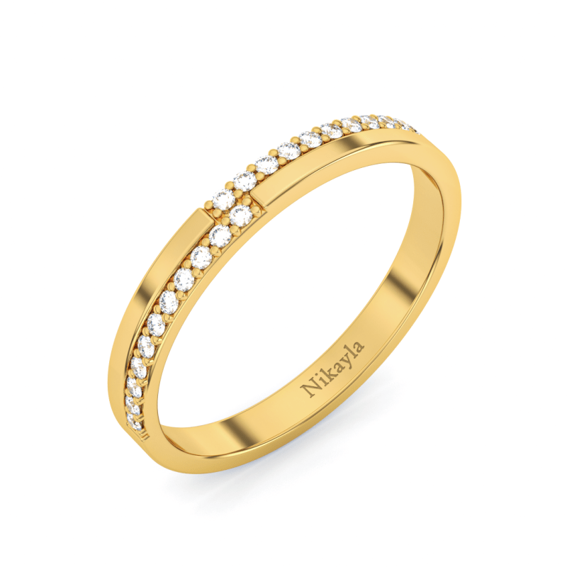 Nikayla Stack Diamonds T Ring Gold 18K