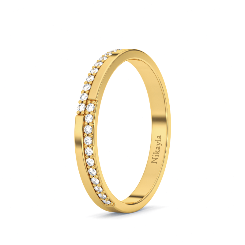 Nikayla Stack Diamonds T Ring Gold 18K