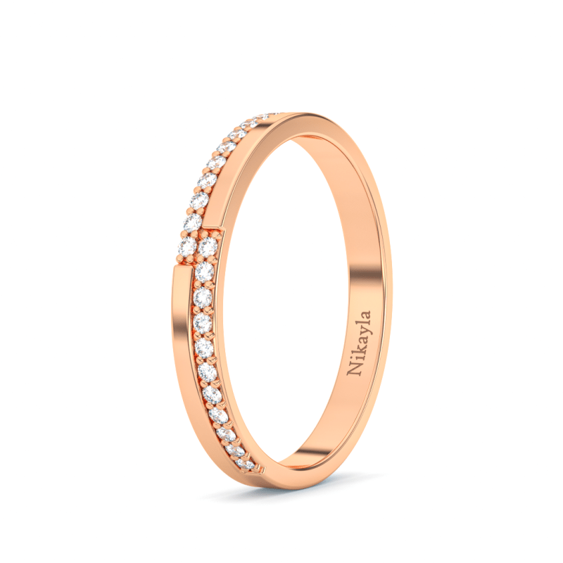 Nikayla Stack Diamonds T Ring Gold 18K