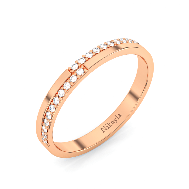 Nikayla Stack Diamonds T Ring Gold 18K