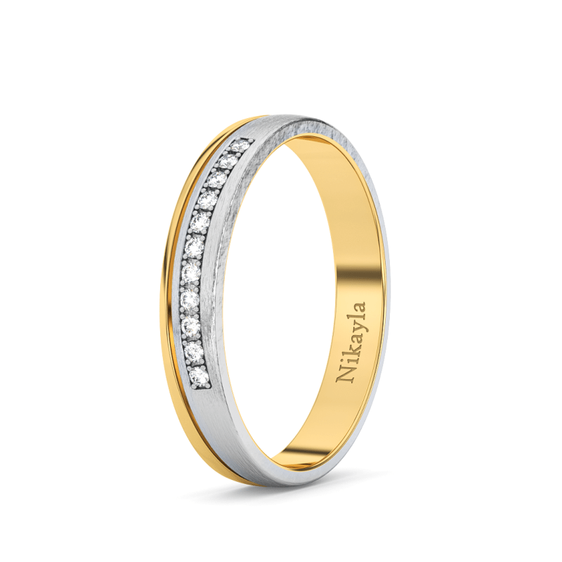 Nikayla Divided Tone Line D Gold 18K