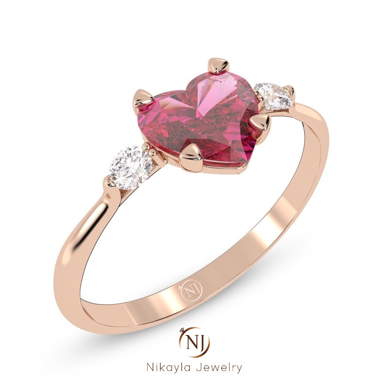 Nikayla Jewelry - Cincin Perak Murni Silver 950 - Single Ring (Nikayla Amora Heart Ring)