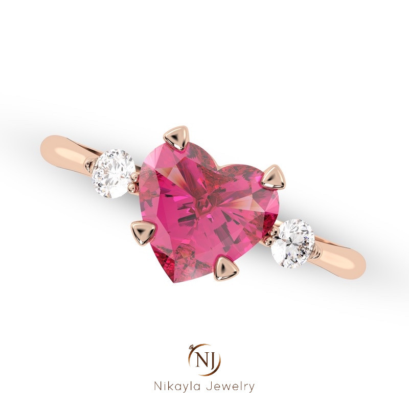 Nikayla Jewelry - Cincin Perak Murni Silver 950 - Single Ring (Nikayla Amora Heart Ring)