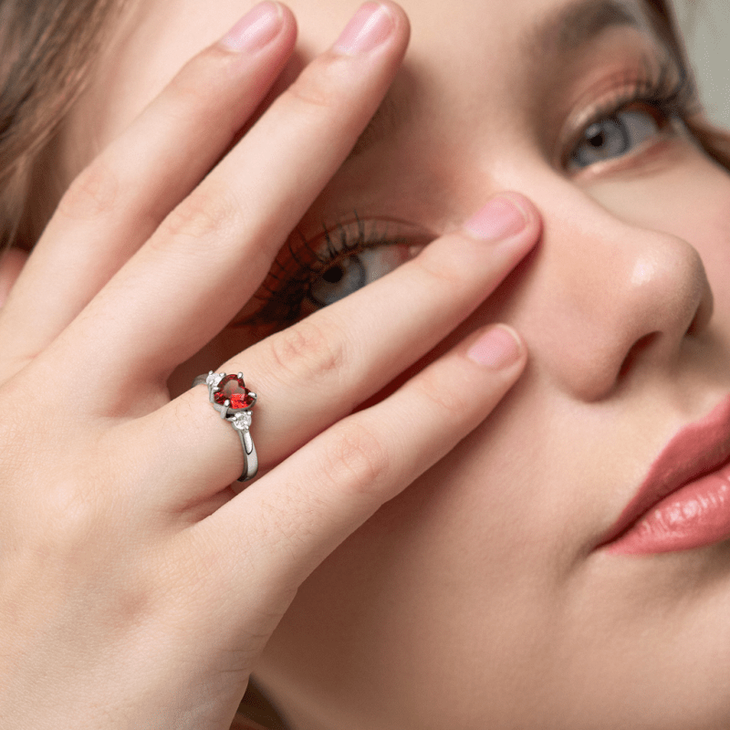 Nikayla Jewelry - Cincin Perak Murni Silver 950 - Single Ring (Nikayla Amora Heart Ring)