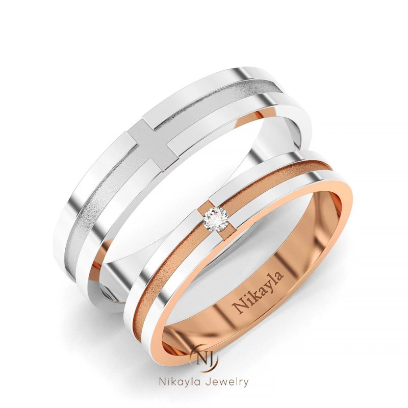 Nikayla Jewelry - Cincin Palladium 3K Nikah Combination - Couple Rings