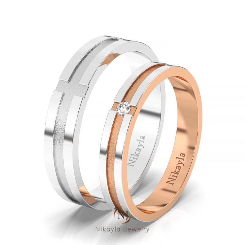 Nikayla Jewelry - Cincin Palladium 3K Nikah Combination - Couple Rings