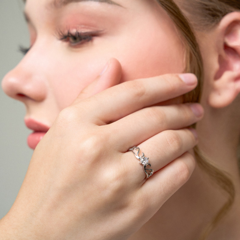 Nikayla Jewelry - Cincin Palladium 3K Doff Wings Combinatian - Couple Rings