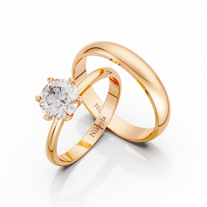 Nikayla Jewelry - Cincin Palladium 3K Solitaire - Couple Rings