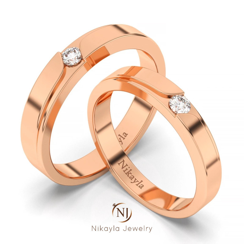 Nikayla Jewelry - Cincin Palladium 3K Nikah Simple - Couple Rings