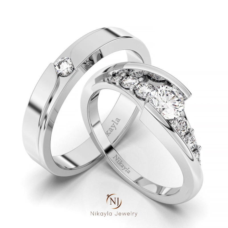 Nikayla Jewelry - Cincin Palladium 3K Casual Elegant  - Couple Rings