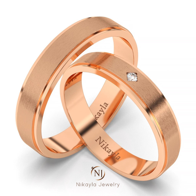 Nikayla Jewelry - Cincin Palladium 3K Doff With Diamond - Couple Rings